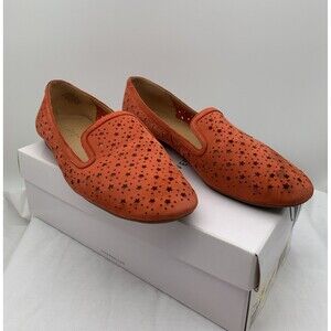 Nine West Luella Womens Flat Shoes Orange Size 7.5 Suede Leather Low Heel w Box